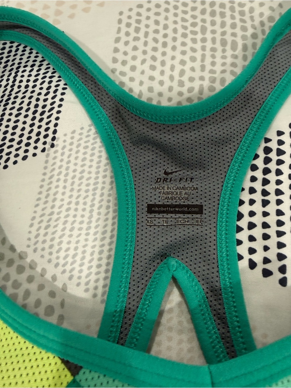 Nike Teal Multicolor Geometric Racerback Tank - Picture 4 of 7
